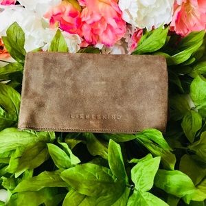 Liebeskind Berlin Washed Suede Clutch in Taupe
